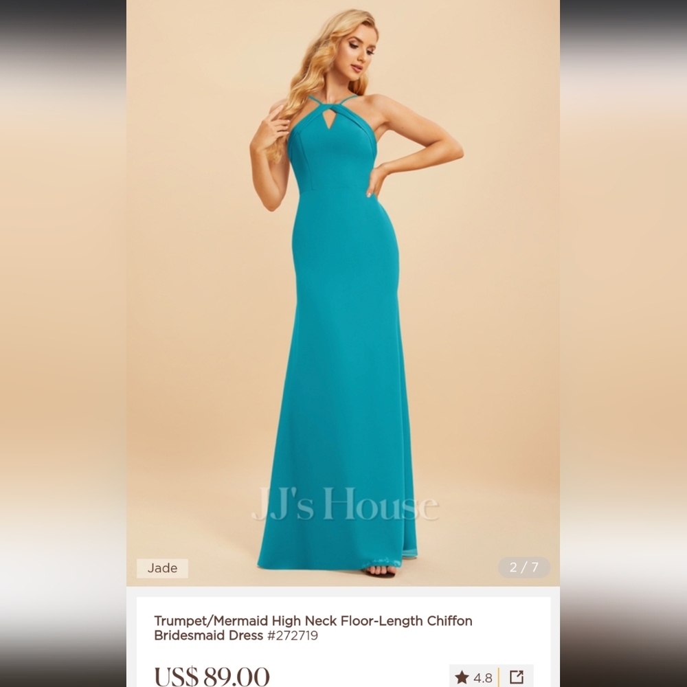 Bridesmaid floor-length in color Jade